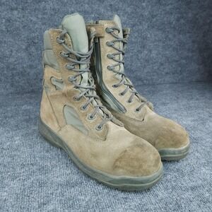 Belleville 610ZST Boots Mens Size 9.5R Sage Brown Side Zip Steel Toe Made USA